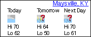 Click for Maysville, KY Forecast